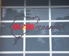 Window vinyl logo