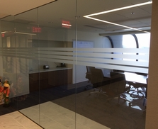 frosted on glass conference room divider