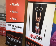 full color polyfilm print in a retractable stand